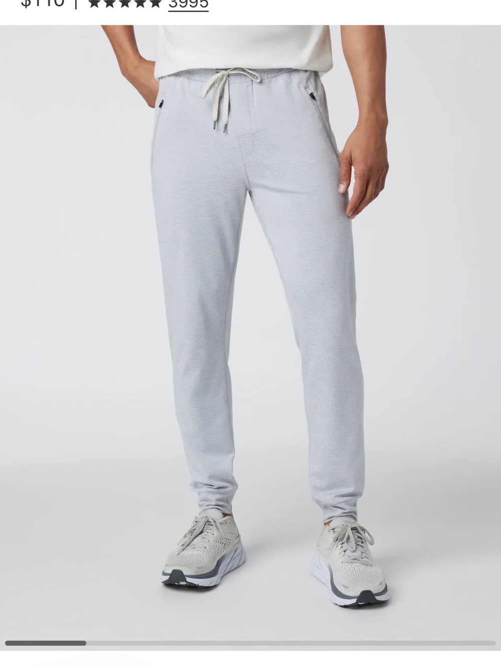 Vuori Men’s Medium Ponto Performance Jogger in Platinum Heather
